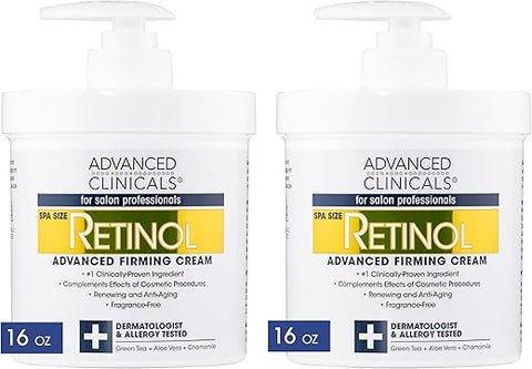 Creme Hidratante Facial com Retinol | Tratamento para Pele Enrugada | Loção Corporal Sem Fragrância que Combate a Aparência de Pele Enrugada e Rugas | 50g - Advanced Clinicals