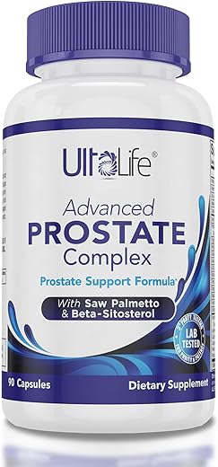 ULTALIFE - Suplemento Avançado de Saw Palmetto para Próstata para Homens c/Beta Sitosterol Fórmula de Saúde Nº 1 para Reduzir a Urgência de Urinar Frequentemente, Bloqueador de DHT, Melhorar o Sono