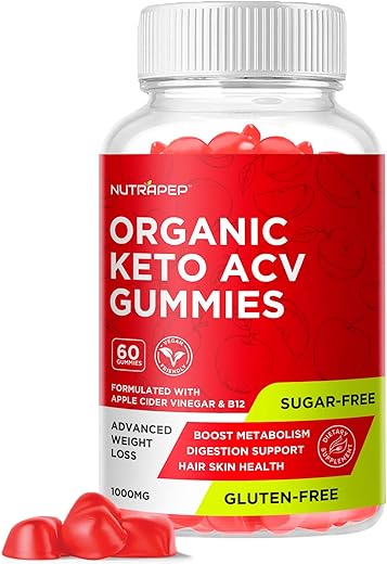 NutraPep - Keto ACV Gummy para Perda de Peso Avançada – Sem Glúten | Marca Keto ACV Gummy