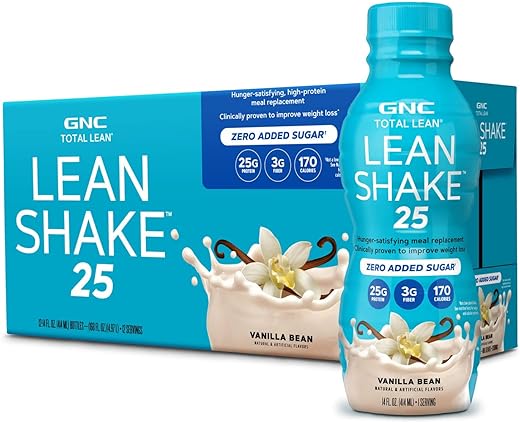 Total Lean Lean Shake – 25g de Proteína em apenas 170 Calorias, Baunilha – 12 porções - GNC