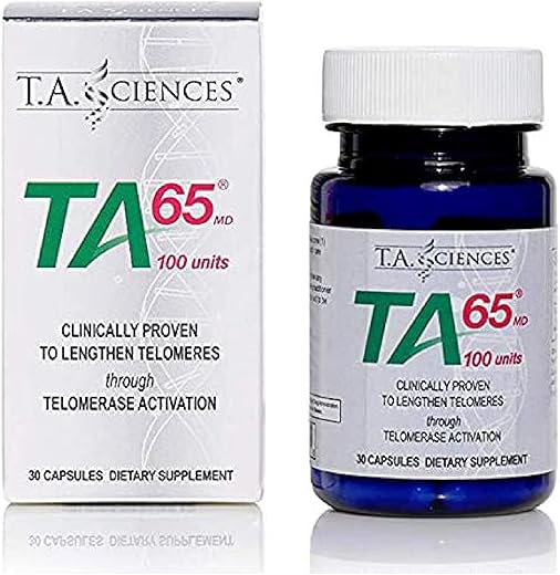 T.A. Sciences - Suplemento Ativação Telomerase – TA 65 MD, Reparo DNA, Comprimento Telômero, Anti Envelhecimento, Rejuvenescimento Celular, 30 Cápsulas