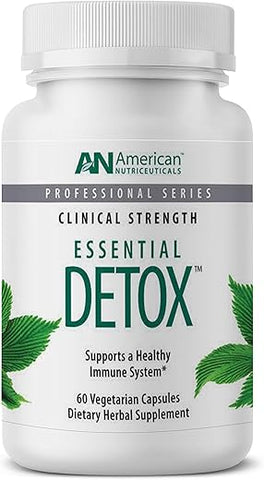 American Nutriceuticals - Essential Detox – 60 Cápsulas Vegetarianas – Desintoxicação Completa do Corpo Profissionalmente Formulada – Limpeza e Purificação Natural