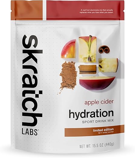 Hydration Powder | Mistura de Bebida Esportiva em Pó | Pó de Eletrólitos para Exercícios, Resistência e Desempenho | Maçã Cidra | 20 Porções | Não-OGM, Vegano, Kosher - Skratch Labs