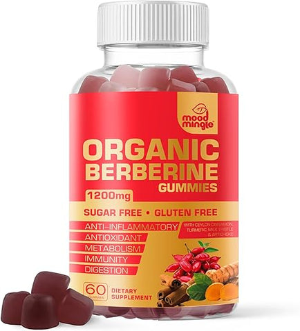 Mood Mingle - Gomas de Berberina (1200mg) com Canela do Ceilão, Cúrcuma e Cardo de Leite