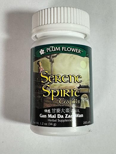 Plum Flower - Serene Spirit Teapills (Gan Mai Da Zao Wan) Mayway – 200 Pills | Fórmula Herbal para Equilíbrio e Bem-Estar