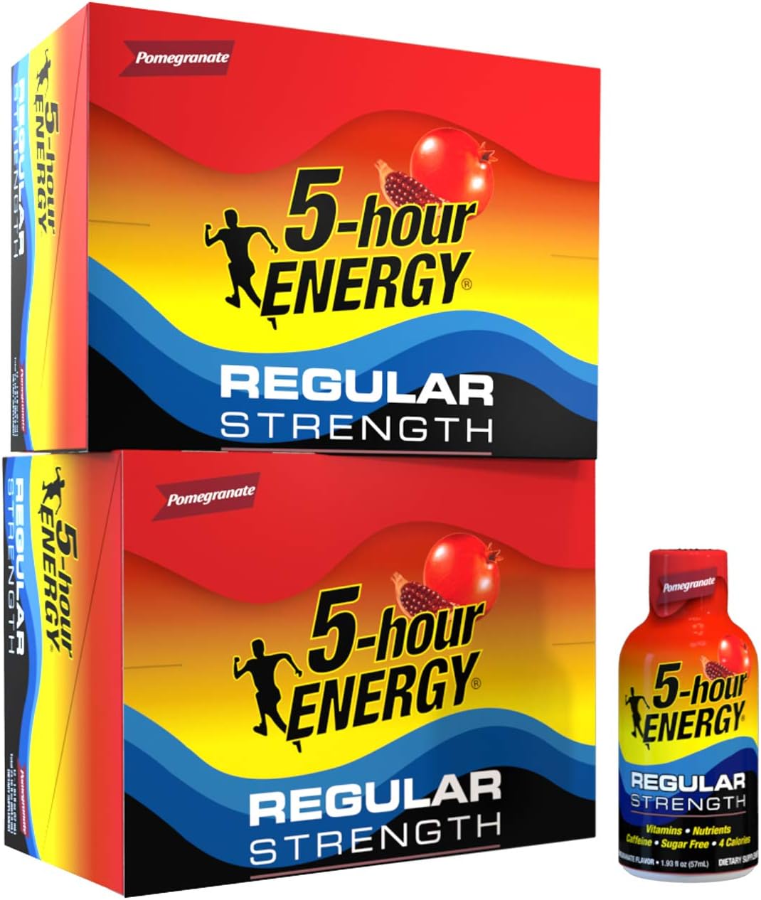 Shot Pomegranate Regular Strength – 24 Unidades, 1,93 Ounce (54,7 ml) - 5-hour ENERGY