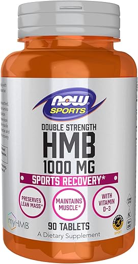 Sports Nutrition, HMB Double Strength 1,000 mg – 90 Tablets | Nutrição Esportiva, β-Hidroxi β-Metilbutirato | Marca NOW Foods - NOW Foods