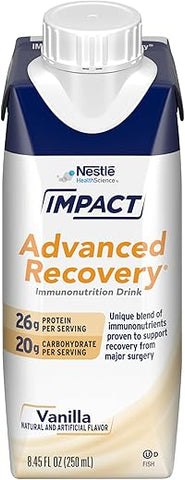 Impact - IMPACT Advanced Recovery Bebida de Baunilha, Nutrição PRÉ e PÓS Cirurgia (280 Calorias, 26g Proteína) 250ml, Pacote com 10