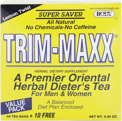 Body Brkthrough - Trim-Maxx Limão Twist, 70 sacos – Emagrecedor Natural, Detox e Energizante | 70g