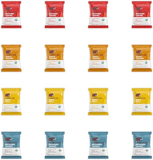 Mini – Pack Variado de Mini Barras Nutricionais Ricas em Proteínas – Feitas com Nozes Premium – 100g - Mammoth Bar