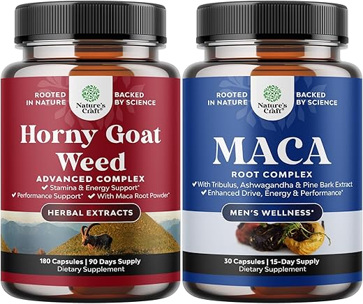 Natures Craft - Pacote de Erva Daninha do Bode Excitado para Aumento Masculino de Resistência – Potencialize sua performance!