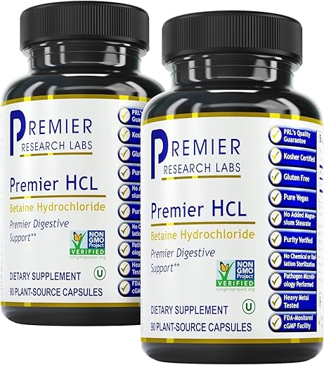 Premier HCL – Melhora a Absorção de Nutrientes – 60 cápsulas - Premier Research Labs
