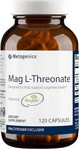 Mag L-Threonate – 120 Cápsulas | Suporte Cognitivo | Memória e Concentração | 120 Cápsulas - Metagenics