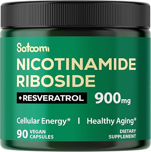 Suplemento NAD com Nicotinamida Ribosídeo Lipossomal 900 mg NR, Resveratrol, Quercetina – Energia Celular - Satoomi