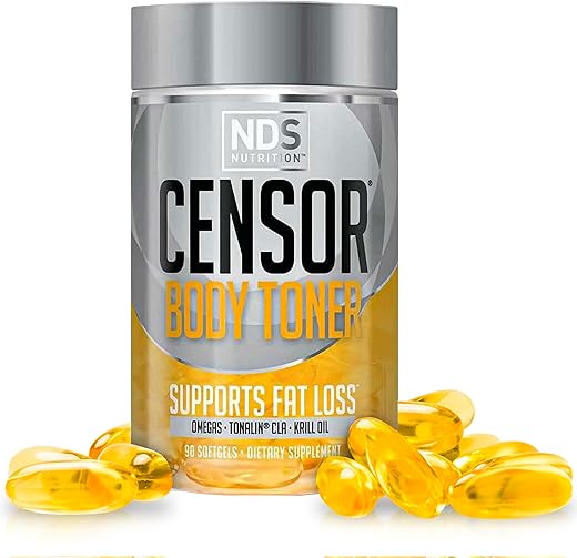 NDS Nutrition – Queimador de Gordura e Modelador Corporal com CLA, Óleo de Peixe, Cártamo e Mistura de Ômega 3-6-9 – Suplemento Dietético para Energia e Saúde (90 Softgels) - Censor