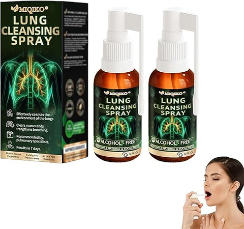 PIGUIAY - MIQIKO Spray Avançado de Limpeza Pulmonar, MIOIKO Spray de Limpeza Pulmonar, Spray de Limpeza Pulmonar Herbal, Suplemento Natural de Suporte Pulmonar, Spray de Limpeza Pulmonar para Limpeza dos Pulmões (Preto, 2PCS)