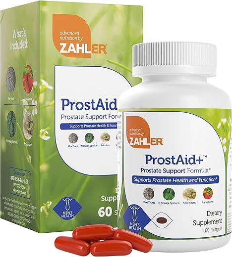 ProstAid – Suplemento de Próstata para Homens com Licopeno | 60 cápsulas | 100% Natural - Zahler