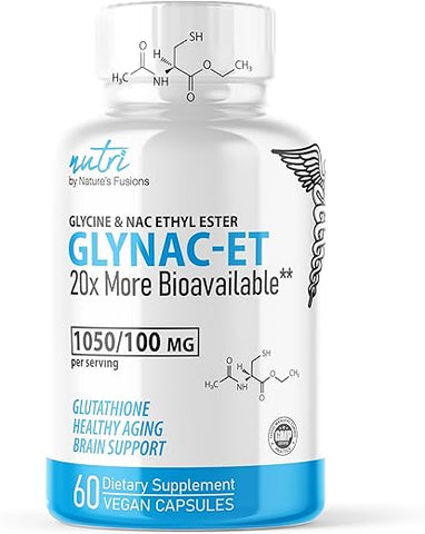 Nature's Fusions - Suplemento GlyNAC-ET NAC N-Acetil Cisteína Etil Éster – 20x Mais Bio disponível que GlyNAC – Glicina