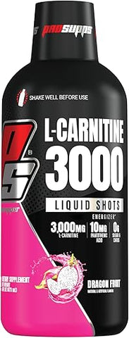 L-Carnitine 3000 – Shots Líquidos Estimulantes Sem Cafeína para Homens e Mulheres – Bebida para Treino, Performance e Recuperação Muscular (31 Porções, Fruta do Dragão) - PROSUPPS