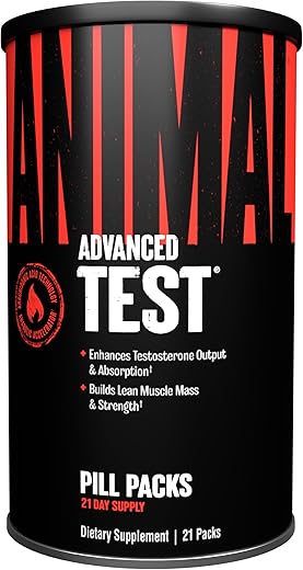Test – Impulsionador de Testosterona para Homens – Ácido Araquidônico, Casca de Yohimbe, Trans Resveratrol, Cissus Quadrangularis – Packs Práticos e Completos para Atletas de Força - Animal