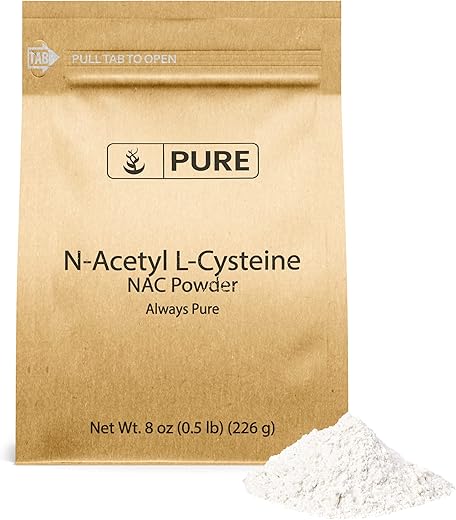 PURE ORIGINAL INGREDIENTS - NAC N-Acetil L-Cisteína em Pó (227g) – Ingredientes Puros e Originais, Verificado em Laboratório, Sem Preenchedores