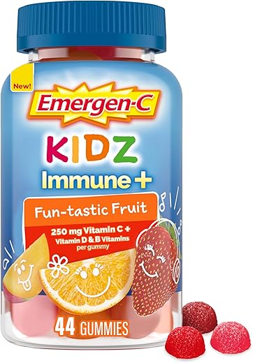 Kidz: Gomas Saborosas com Vitamina C, Vitaminas B e D para Reforço Imunológico – Frutas Divertidas – 44 Unidades - Emergen-C