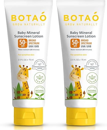 BOTAO - Protetor Solar Mineral para Bebês com Pele Sensível – Kit com 2 Unidades