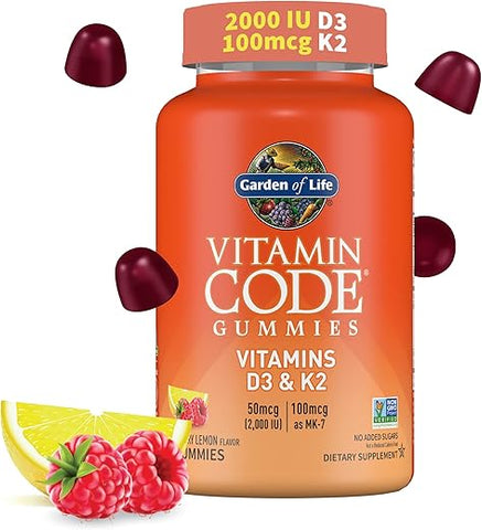 Gomas de Vitamina D3 K2 com Prebióticos – Fortaleça sua Saúde com Deliciosos Gummies - Garden of Life