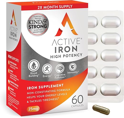 ACTIVEIRON - Active Iron – Suplemento de Ferro de Alta Potência, Absorção 2X Melhor  Active Iron