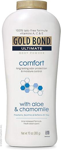 Ultimate Comfort Body Powder 300g (Pack of 3), Fórmula sem Talco com Aloe - Gold Bond