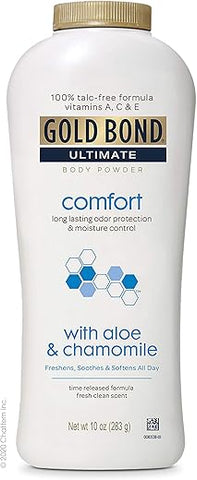 Ultimate Comfort Body Powder 300g (Pack of 3), Fórmula sem Talco com Aloe - Gold Bond
