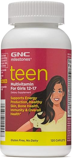 milestones Teen – Multivitamina para Meninas 12-17 – (Produto) RED | 60 cápsulas | 100% das necessidades diárias | Saúde e Bem-Estar - GNC
