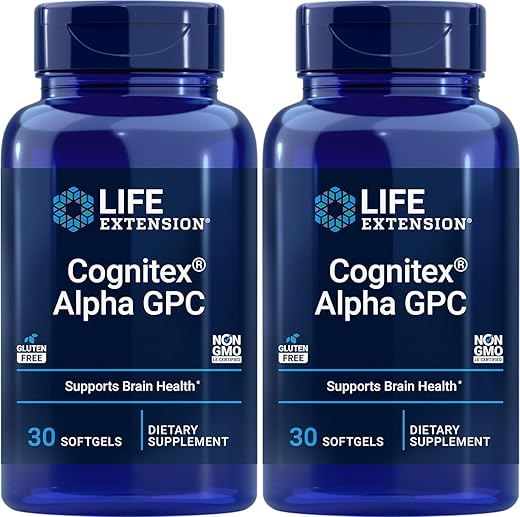 Life Extension - Cognitex Alpha GPC – 30 Softgels (2 Embalagens) – Potencialize sua Cognição