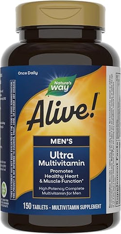 Nature's Way - Nature’s Way Alive! Ultra Multivitamínico Diário para Homens, Promove um Coração Saudável – 60 Cápsulas