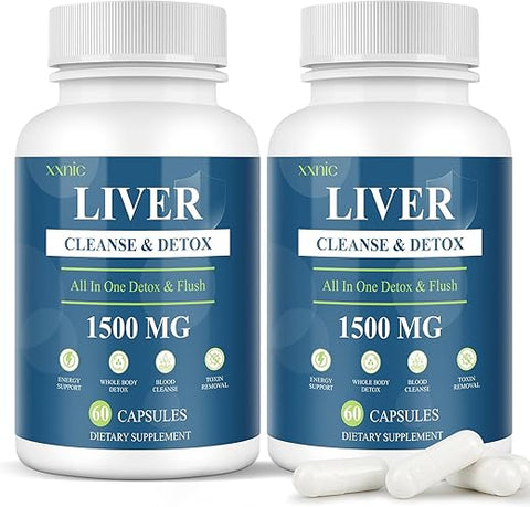 xxnic - Desintoxicação e Limpeza do Fígado – 120 Cápsulas (60Caps * 2) – Marca do Produto