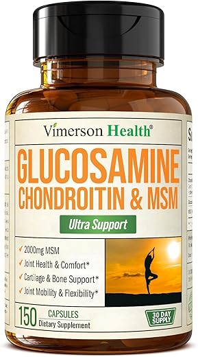 Vimerson Health - Suplemento de Suporte Articular com Glucosamina, Condroitina e MSM – 1500 mg de Sulfato de Glucosamina e Complexo de Sulfato de Condroitina – Saúde Articular para Mulheres