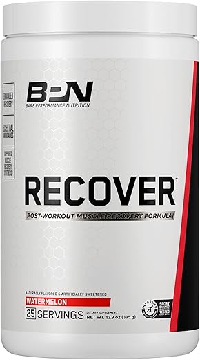 BPN Recover Pós-Treino Bebida para Recuperação Muscular Aprimorada, Melancia, 25 Porções - BARE PERFORMANCE NUTRITION