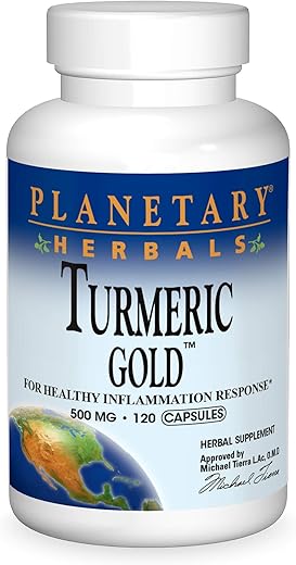 Turmeric Gold 500 Mg – 120 Cápsulas | Cúrcuma de Ouro | Saúde e Bem-Estar - Planetary Herbals