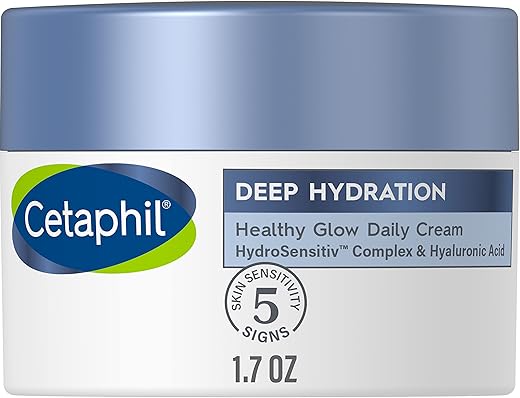 Creme Facial Diário Hidratante Profundo, 50ml, Hidratação Intensa por 48 Horas para Pele Sensível, Com Ácido Hialurônico e Vitamina E - Cetaphil