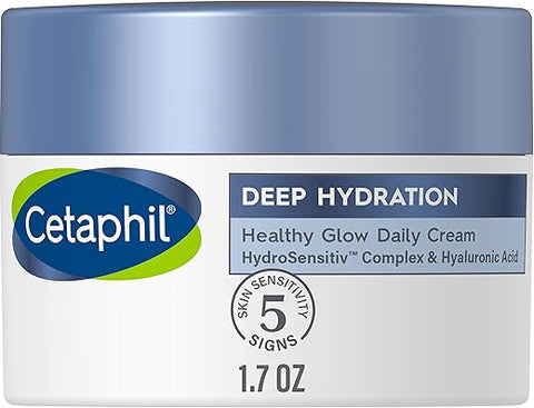 Creme Facial Diário Hidratante Profundo, 50ml, Hidratação Intensa por 48 Horas para Pele Sensível, Com Ácido Hialurônico e Vitamina E - Cetaphil