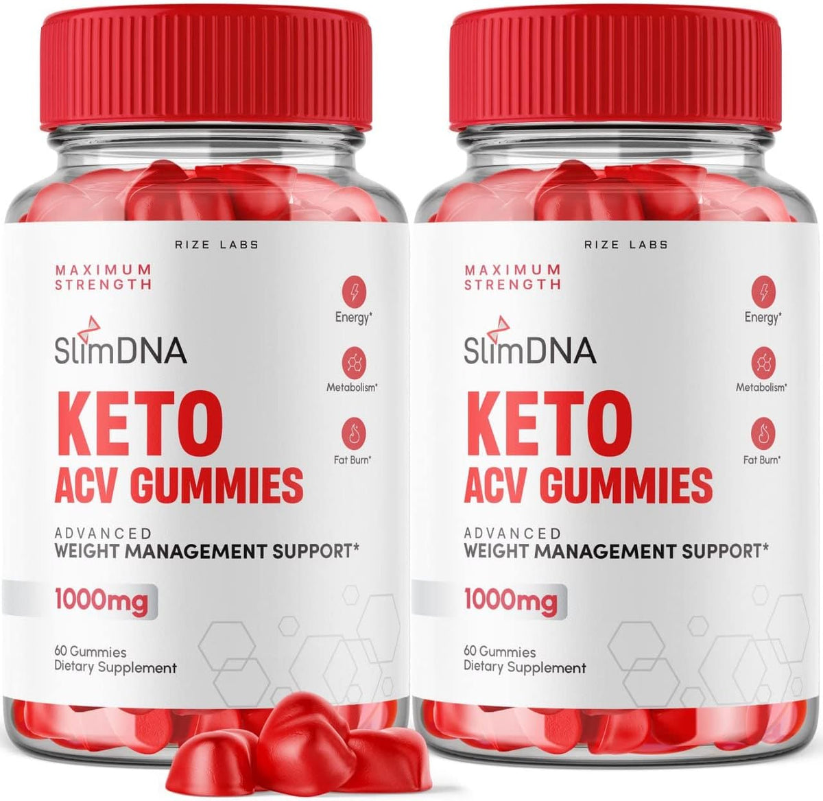 rize labs - (2 Pacotes) Gomas SlimDNA Keto – Gomas SlimDNA Keto ACV para Perda de Peso Avançada – Gomas SlimDNA Keto com Vinagre de Maçã – Forte Suplemento para Queima de Gordura Abdominal – Gomitas Extra Fortes (120…)