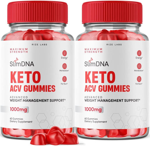 rize labs - (2 Pacotes) Gomas SlimDNA Keto – Gomas SlimDNA Keto ACV para Perda de Peso Avançada – Gomas SlimDNA Keto com Vinagre de Maçã – Forte Suplemento para Queima de Gordura Abdominal – Gomitas Extra Fortes (120…)