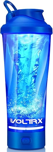Garrafa Premium de Agitador Elétrico de Proteína, Feita com Tritan – Livre de BPA – 700 ml Copo Misturador Portátil Vortex/USB C Recarregável para Shakes de Proteína - VOLTRX