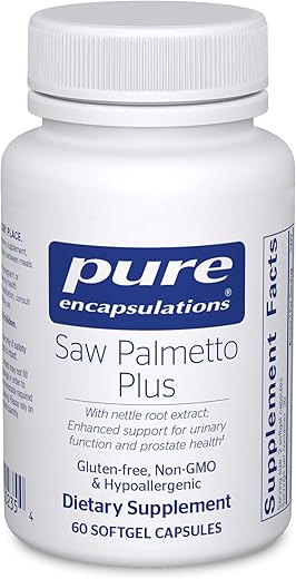Saw Palmetto Plus | Extrato de Raiz de Urtiga para Suporte da Função Urinária | 60 Cápsulas Softgel | Marca Pure Encapsulations - Pure Encapsulations