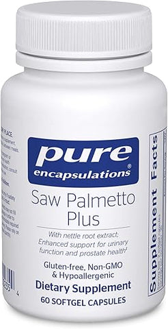 Saw Palmetto Plus | Extrato de Raiz de Urtiga para Suporte da Função Urinária | 60 Cápsulas Softgel | Marca Pure Encapsulations - Pure Encapsulations