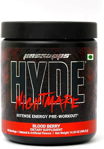 Hyde Nightmare – Energético em Pó Pré-Treino – Energia Intensa, Foco Mental – 300g - PROSUPPS