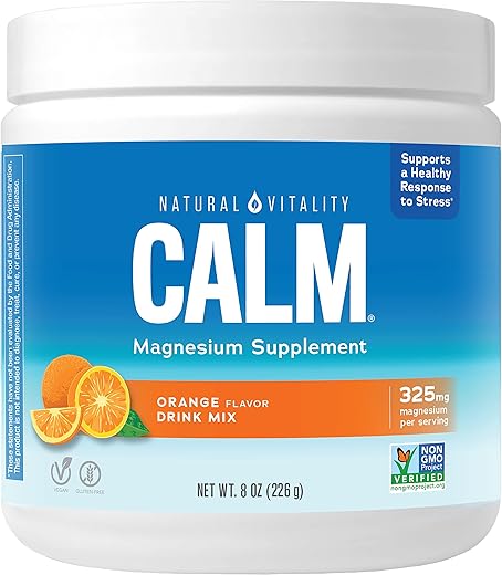 Calm: Pó para Bebida Antiestresse de Citrato de Magnésio, Livre de Glúten, Vegano – 100g - Natural Vitality
