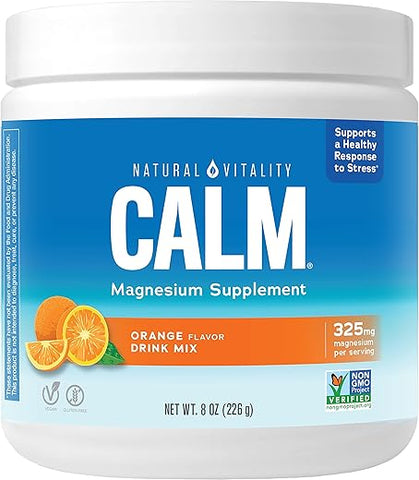 Calm: Pó para Bebida Antiestresse de Citrato de Magnésio, Livre de Glúten, Vegano – 100g - Natural Vitality