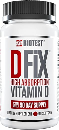 D Fix – Vitamina D3 5000 UI de Alta Absorção – 90 Softgels – 90 Dias de Fornecimento - Biotest
