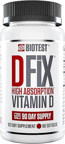 D Fix – Vitamina D3 5000 UI de Alta Absorção – 90 Softgels – 90 Dias de Fornecimento - Biotest